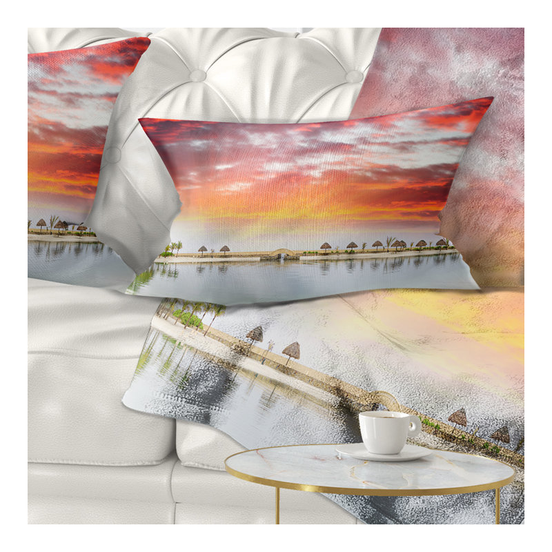 Coussin Roatan Beach Sunset - paysage imprimé