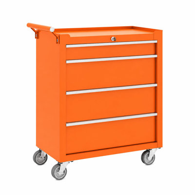 Rolling Tool Chest, 4 Drawers Tool Storage Cabinet, Toolbox with Wheels, Portable Tool Cabinet Organizer with Locking System & Drawer Liners, Tool Storage Cart for Garage, Workshop, Black
