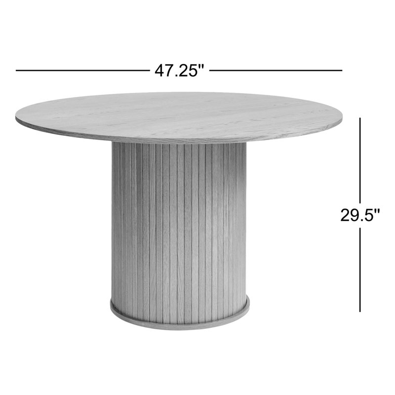 Table de salle à manger à piédestal de 47 po Iris, Chêne noir