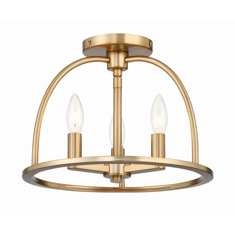 Aleena 3 Light Black Ceiling Mount, Or vibrant