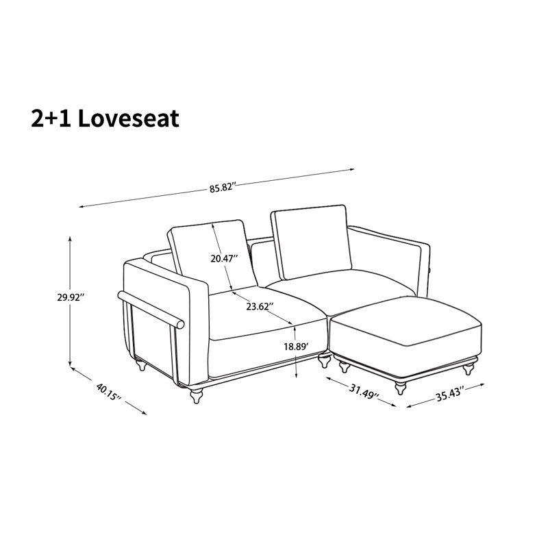 Luxury Cloud Sectional Sofa with Removable Cushions