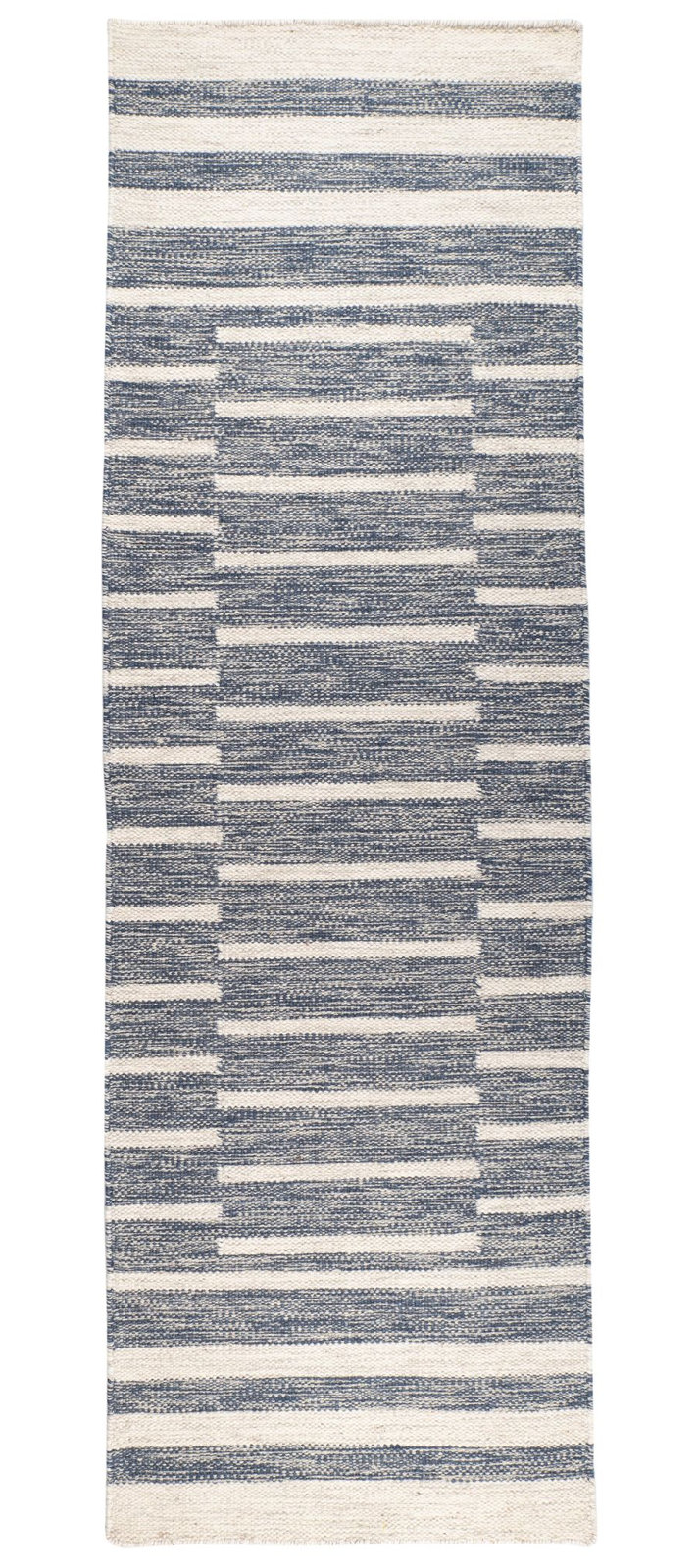 Heights Denim Hand-Woven Geometric Wool Rug, Runner 2'6" x 8'