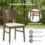 Chaises de salle à manger avec siège rembourré en bois d'hévéa et dossier courbé-590531962-590531963