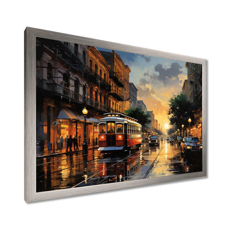 «New Orleans Cityscape Comes Alive At Night I - New Orleans», reproduction sur toile encadrée, H 12 po x l 20 po x P 1 po