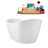 68" Streamline Soaking Glossy White Freestanding Tub and Tray With Internal Drain-101412723