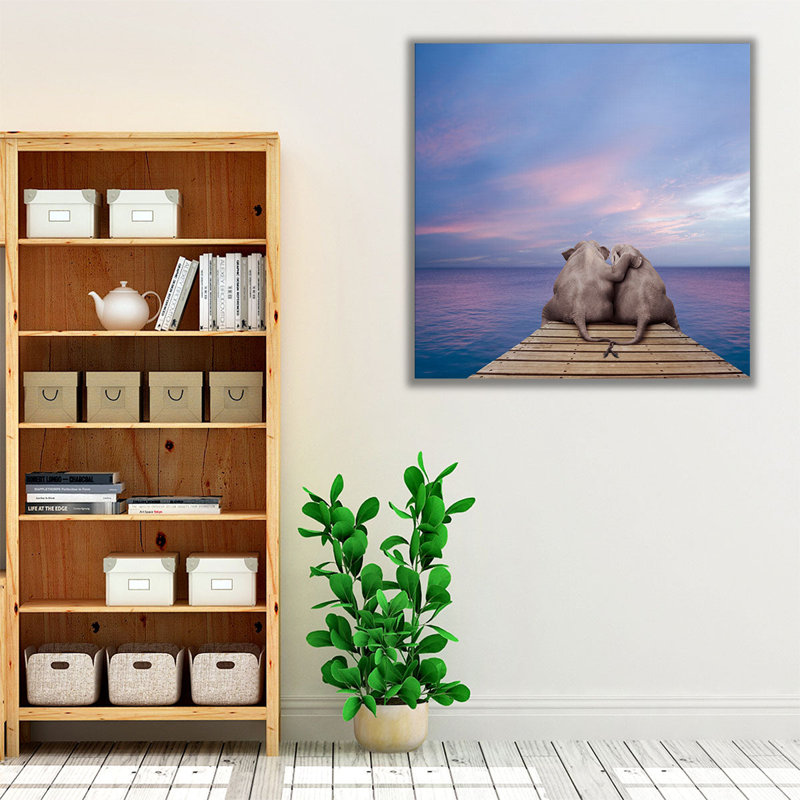Pachyderm Pier - reproduction d'art sur toile, H 12 po x l 12 po