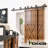 Black Rustic Arrow Design Double Track Bypass Two Door Hardware Kit( Door Not Included)-1309503828