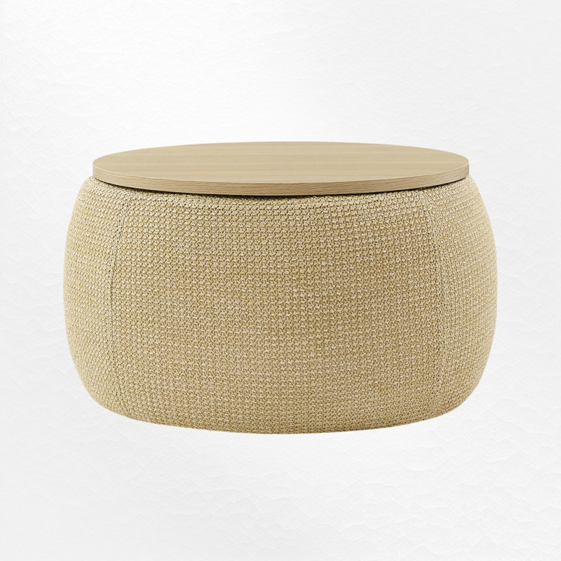 Table basse avec rangement Mylo, Naturel, Bois de chêne