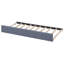 Lit plateforme simple tapissier en forme de L avec lit gigogne, 2 tiroirs et bureau intégré, gris