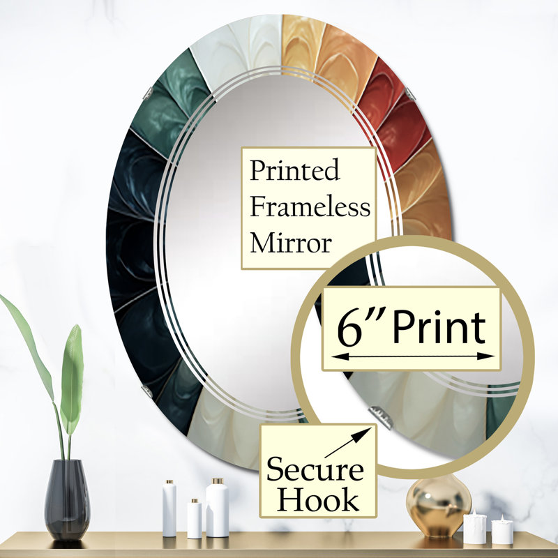 Impact - Miroir mural moderne ovale, 36 po x 24 po