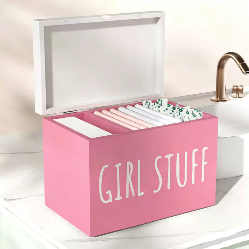 Pink Divided Compartment Personal Care Storage Box
