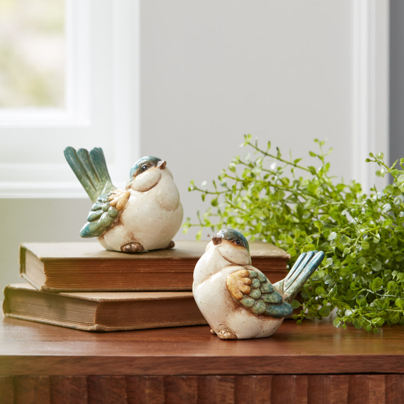 Figurine oiseau en terre cuite (ensemble de 6)
