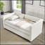 Lit de jour, canapé-lit rembourré, le bas se retire pour former un lit, tissu en velours côtelé rayé (86 po x 43,5 po x 34 po)-93463472