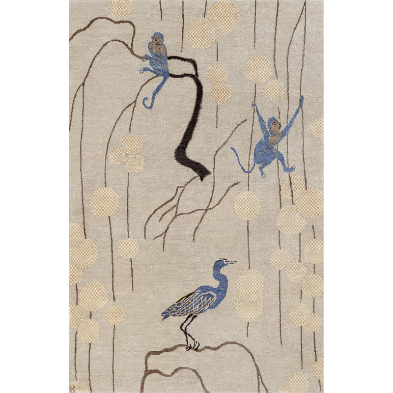 Saru Area Rug in Chocolate Brown/Walnut/Ivory/Cobalt Blue, Rectangle 12' x 18'