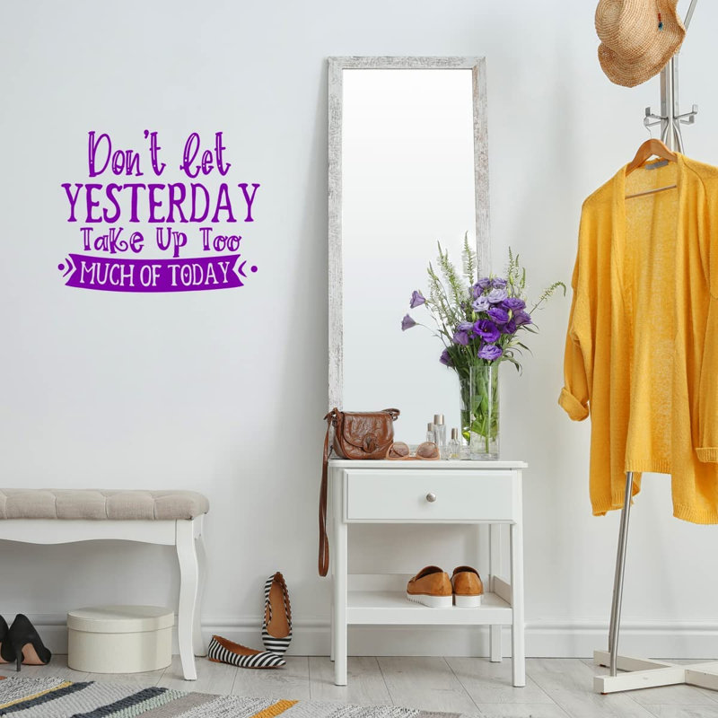 Text & Numbers Non-Wall Damaging Wall Decal, Purple, 18" H x 22.5" W