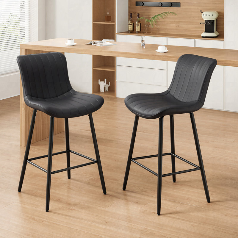 Ensemble de 2 tabourets de comptoir, Noir