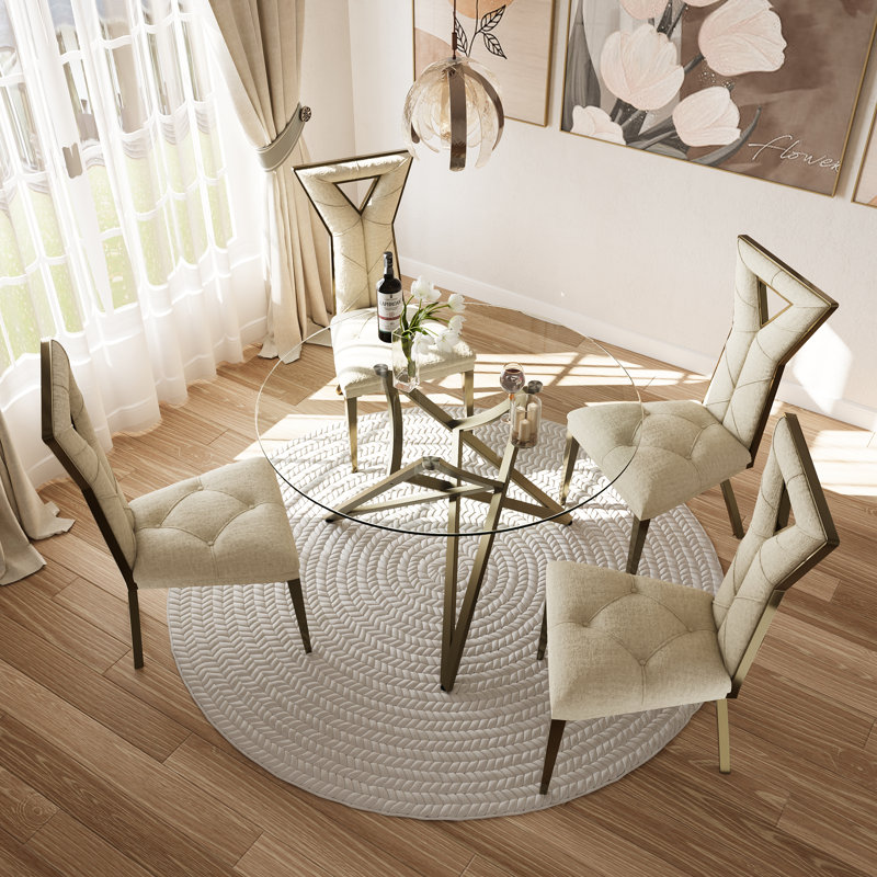 Luxury Velvet Dining Room Chairs With Mirrored Silver Legs, Bronze, White