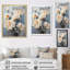 Œillets beiges sur fond bleu II sur toile-1534605897-1534605902