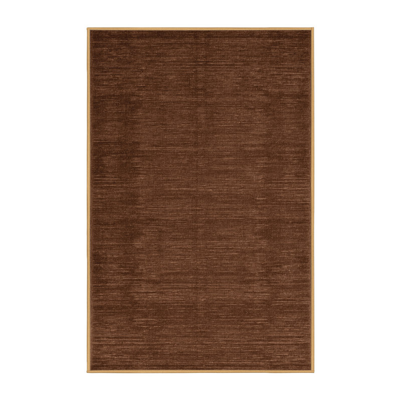 Machine Washable Solid Brown Area Rug, Rectangle 2' x 3'