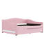 Lit de jour rembourré avec couchette en rose-358359061-358359060