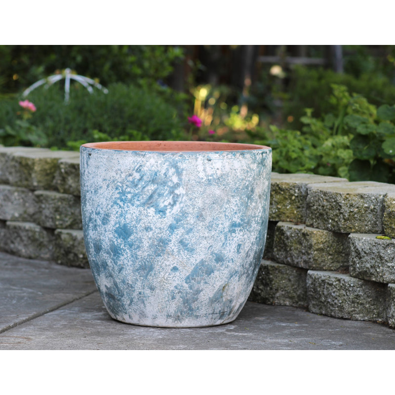 Pots Coco Pots Aegean en grès moyen, lot de 3 - Intérieur/Extérieur, Vert égéen