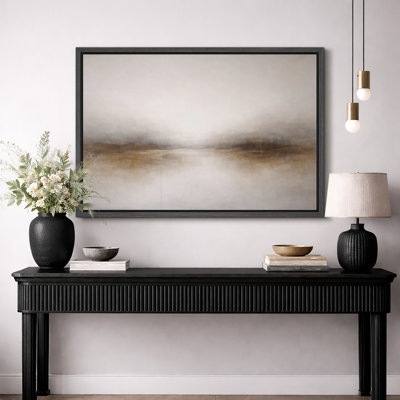 Abstract Black Grid Artwork, Minimalist Office Pictures, Framed Canvas Giclee Print Wall Art