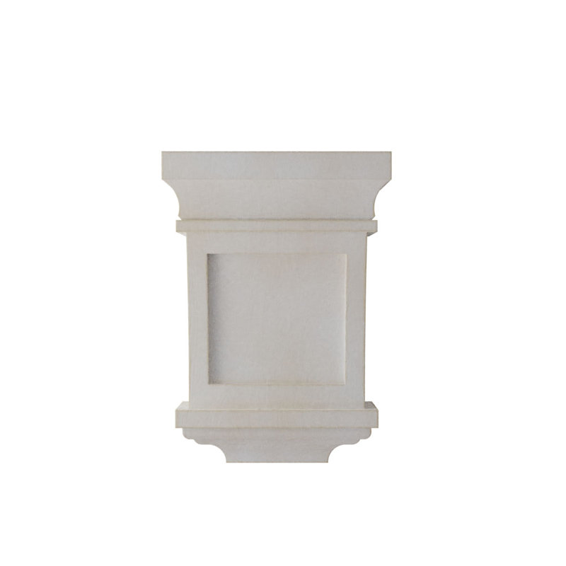 Corbel décoration rétro 7 po x 5 po x 3 po Santa Fe, Blanc craie cendré