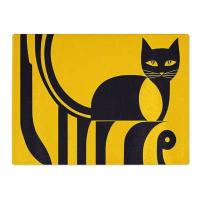 Cat Art Deco Vol.4 Abstract  Glass Chopping Board