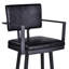 Tabouret de bar rotatif 26 po noir sur noir