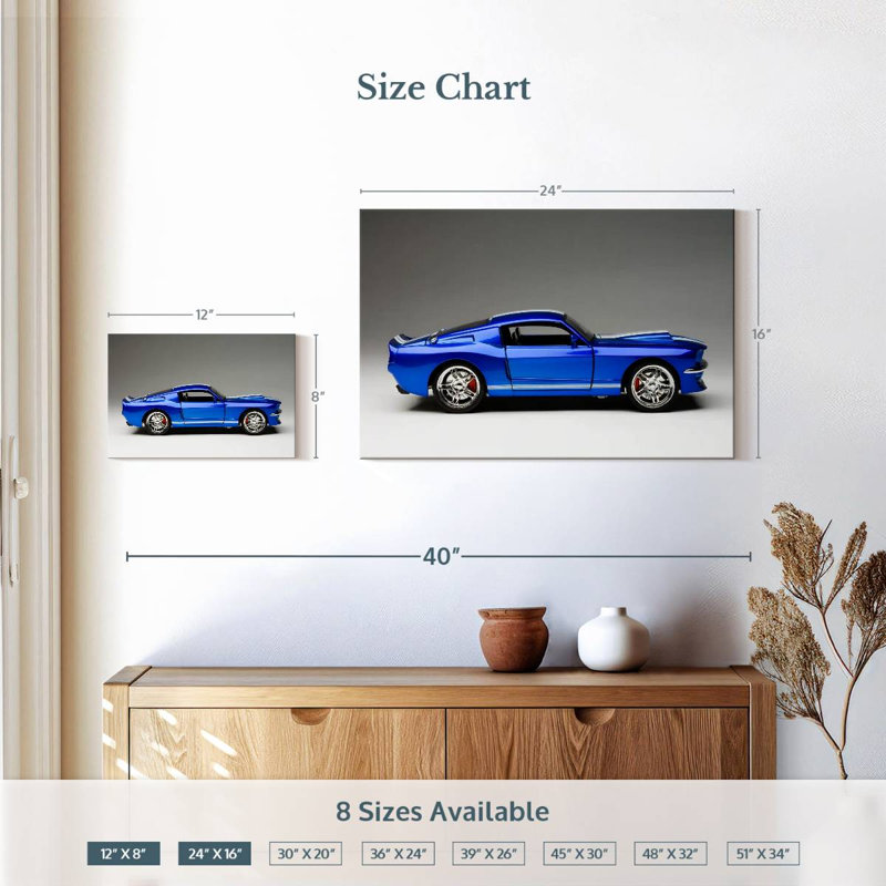 Voiture de sport Mehar Old Blue, H 16 po x l 24 po