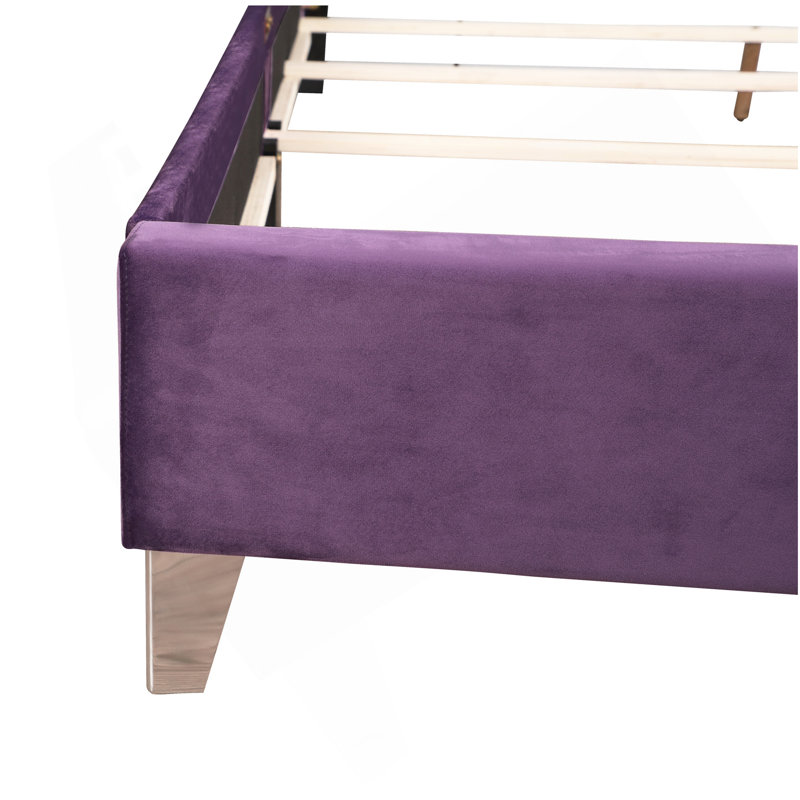 Charming Transitional Purple Full Bed, Full