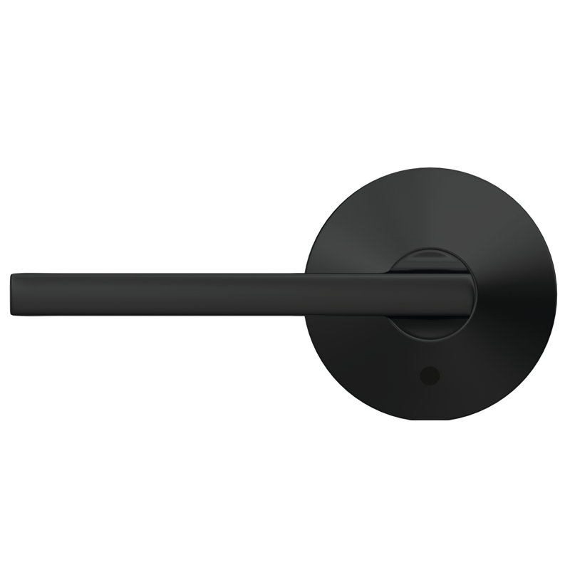 Latitude Custom Hall-Closet and Bed-Bath Door Lever with Kinsler Trim, Matte Black