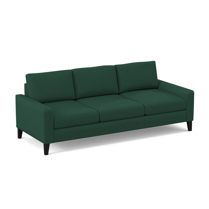 Canapé à accoudoirs carrés de 84 po avec coussins réversibles Madison, Sergé de performance Antic Jade