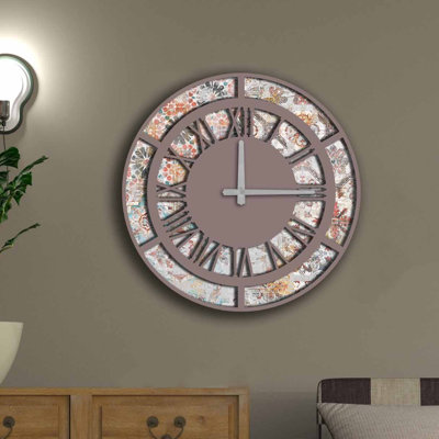 Horloge murale décorative élégante, 19,7 po de diamètre, 100% panneau de fibres à densité moyenne avec une épaisseur de 0,2 po | Nécessite 1 pile AA (non incluse) | Parfait pour la décoration intérieure, l'esthétique moderne et l'élégance intemporelle