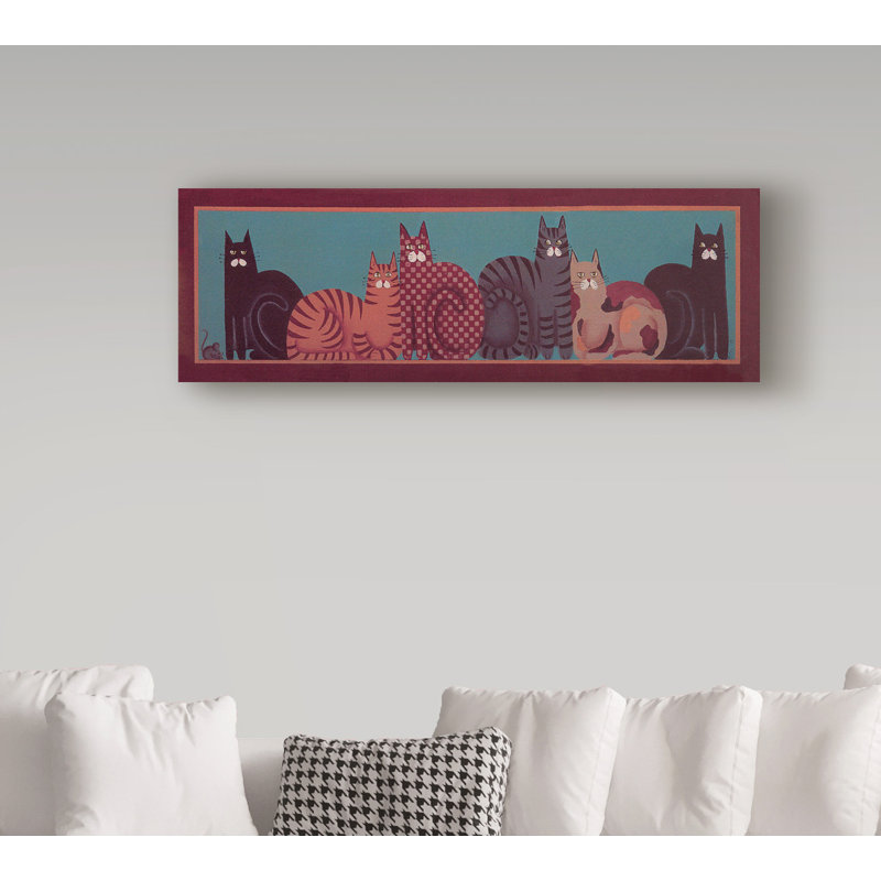 « red black chats », art sur toile, H 10 po x l 32 po x P 2 po