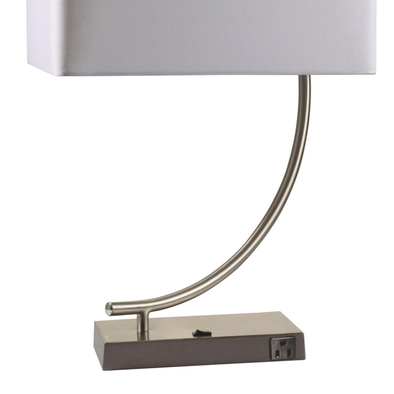 Silver Curved Metal Table Lamp