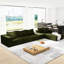 Canapé modulaire en L en chenille pour la maison - 132 po, 6 coussins, rembourrage en mousse, sans assemblage en chenille de 132 po, salon, chambre à coucher