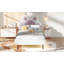 Lit plateforme simple tapissier avec tête de lit en forme de patte d'animal et DEL, rose