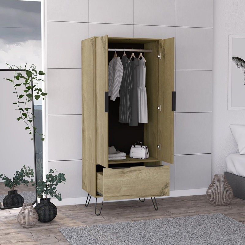  Commode combinée 74 po à deux portes et tiroir en chêne 74 po
