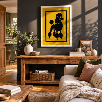 Twin Poodles Modern - Framed Print