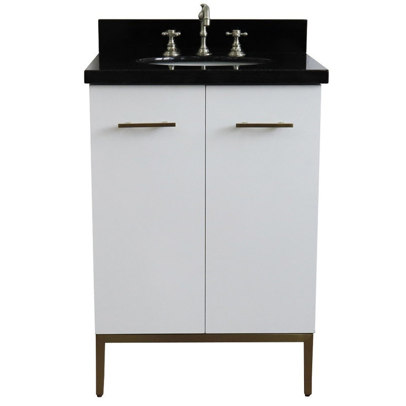 25'' Single Bathroom Vanity with Top, Black