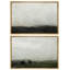 Minimal Landscape - Paysage abstrait vert foncé Moody 2 pièces-100136411-100136410