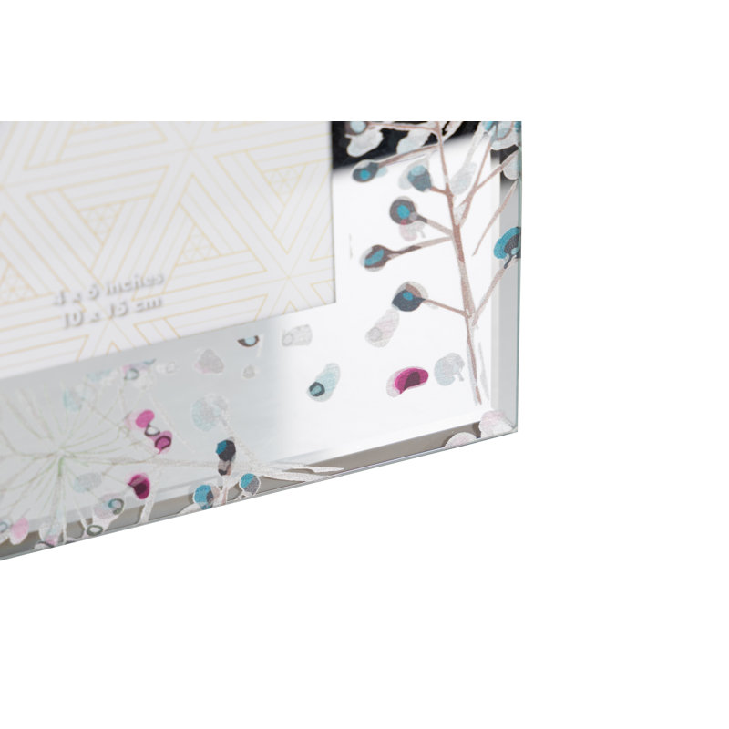 Foil Printing Glass Photoframe, 23 cm H x 18 cm W x 2 cm D