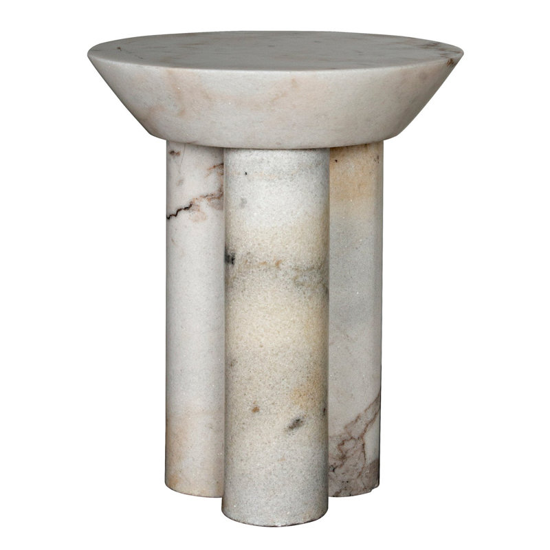 Nox Marble End Table, White
