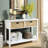 Rectangular Console With White Finish And 2 Organization Table 2 Open Shelf In Style