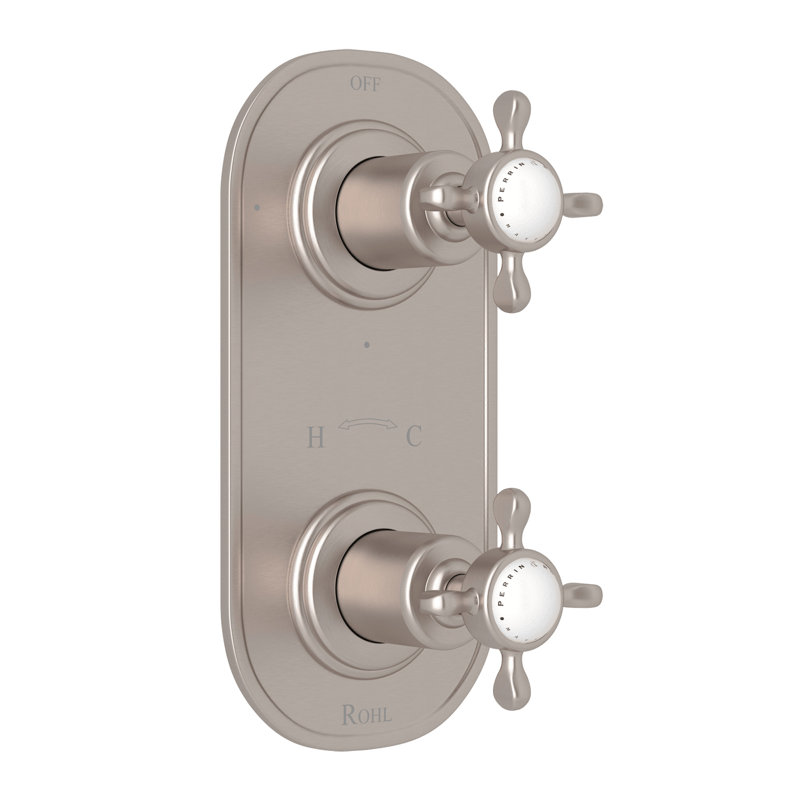 Garniture de robinet 4 po x 8,5 po Edwardian ™, Nickel satiné