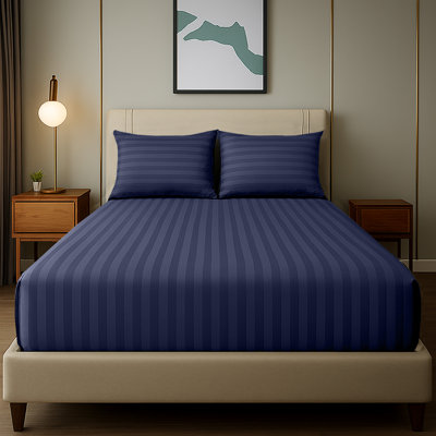 Soft & Cozy 40cm Extra Deep Pocket Microfiber Striped Fitted Sheet