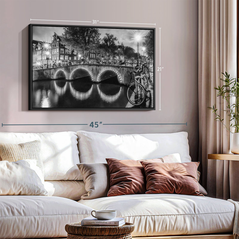 «Modern View Amsterdam Wall Art», H 21 po x l 31 po