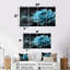 Monochromes bleus noirs - Dahlia beauté - ensemble d'art mural sur toile Dahlia-1542998780