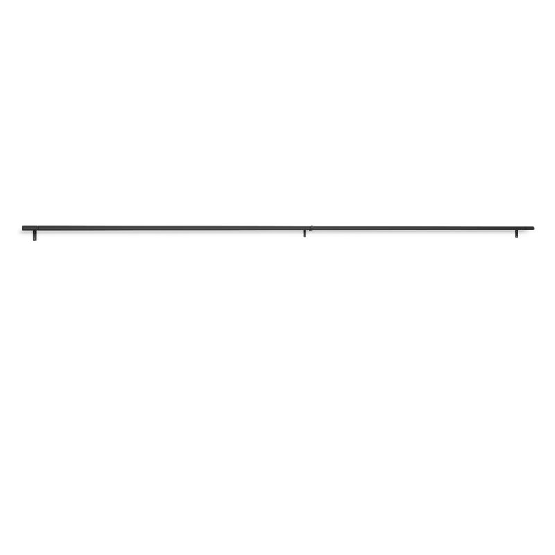 Matte Black Expandable Steel Curtain Rod with Cylindrical Finials
